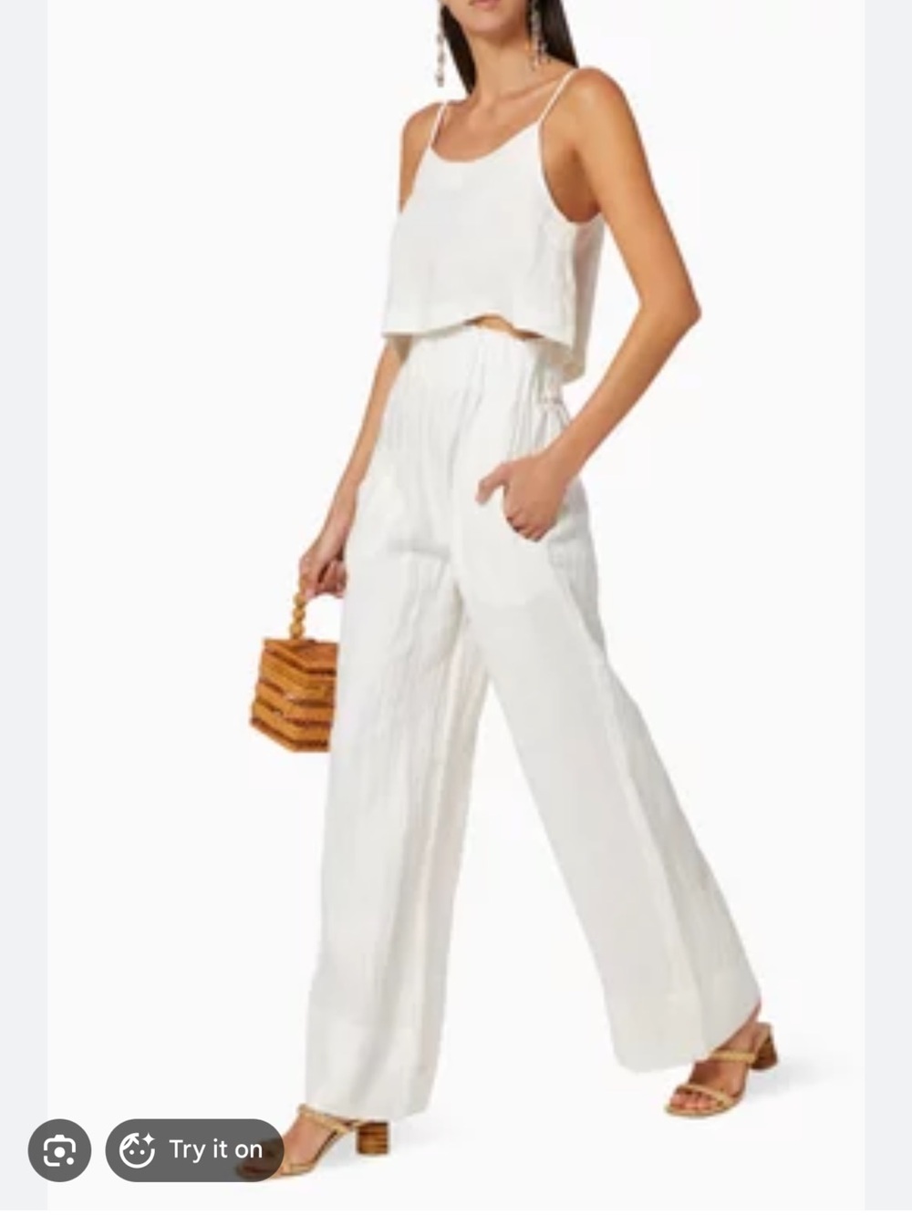 Bondi Born White Linen Set NWT XS universal trousers and nikki top